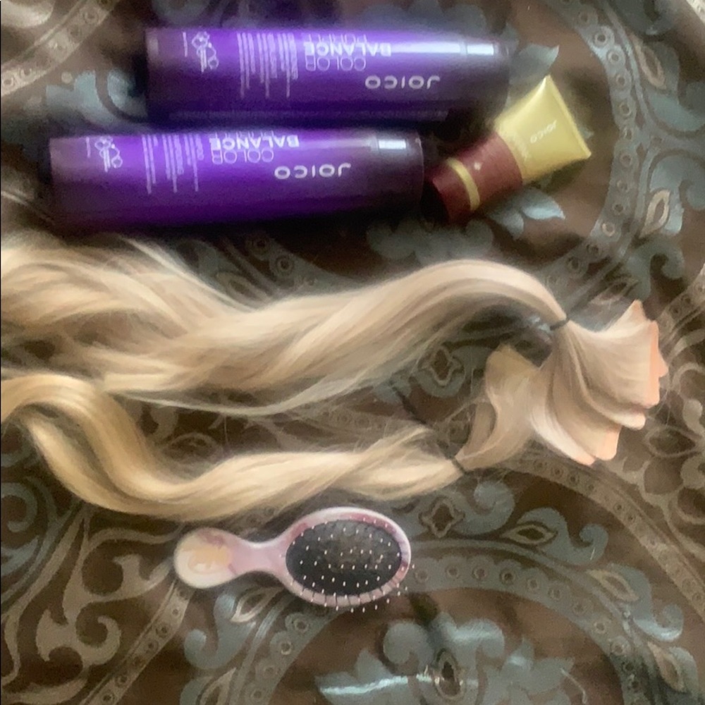 Babe Tape in extensions w/ Joico blonde hair set